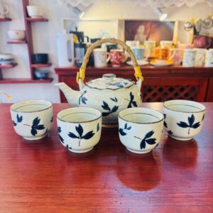 Juego de porcelana hojas Azul